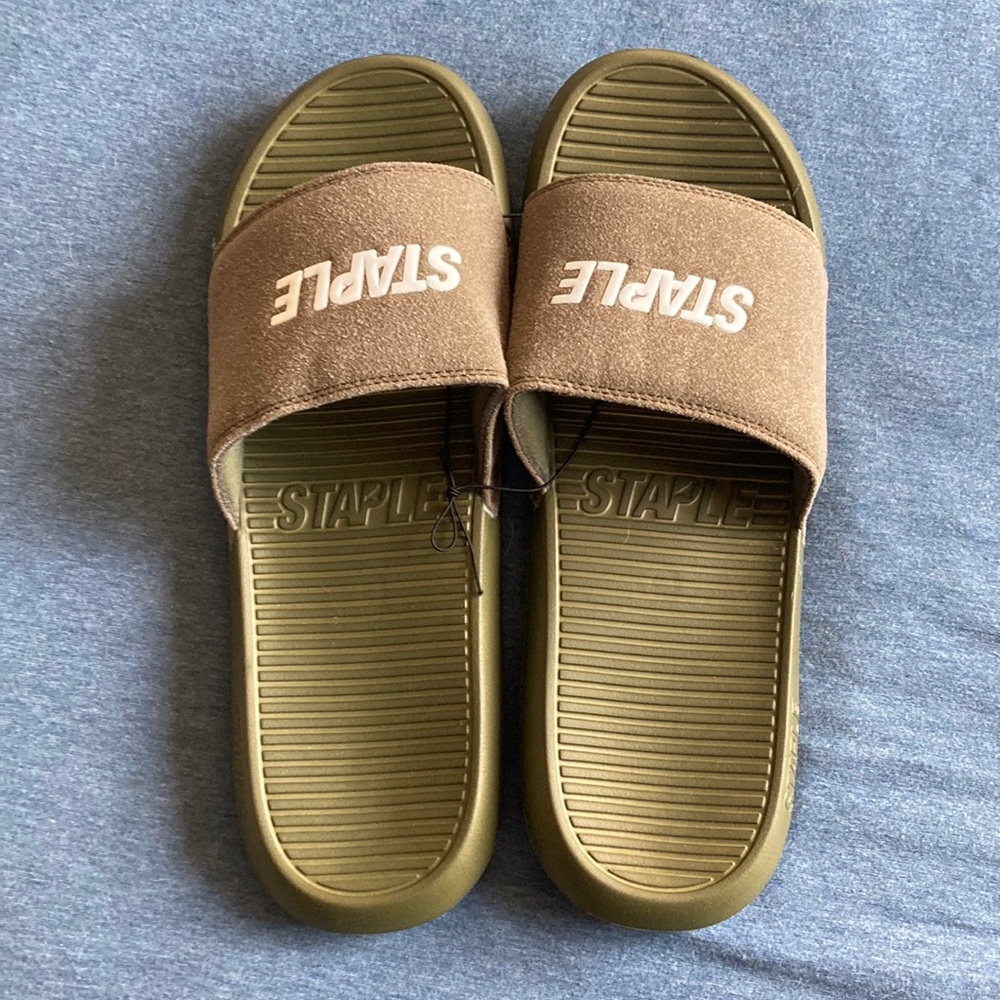 Green Staple Sandals